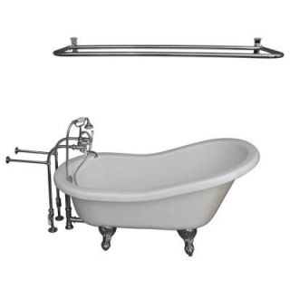 Barclay Products 5 ft. Acrylic Ball and Claw Feet Slipper Tub in White with Polished Chrome Accessories TKATS60 WCP5