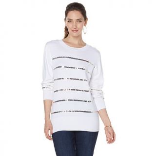 DG2 by Diane Gilman Quad Blend Sequin Stripe Sweater   7943557