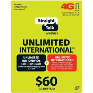  Straight Talk 30 Days Access International Unlimited Plan
