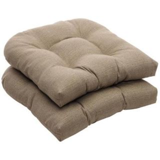 Pack of 2 Eco Friendly Textured Taupe Outdoor Wicker Seat Cushions 19"
