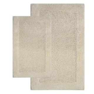 Chesapeake Merchandising 21 in. x 34 in. and 24 in. x 40 in. 2 Piece Naples Bath Rug Set in Ivory 38241
