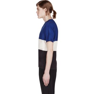Marc by Marc Jacobs Blue & Black Colorblocked T Shirt