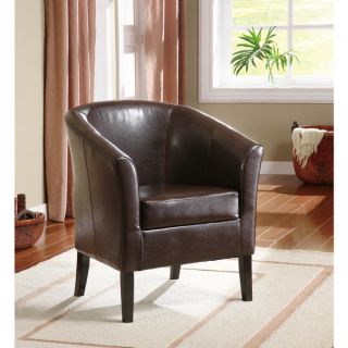 Christopher Knight Home Preston Brown Bonded Leather Barrel Club Chair