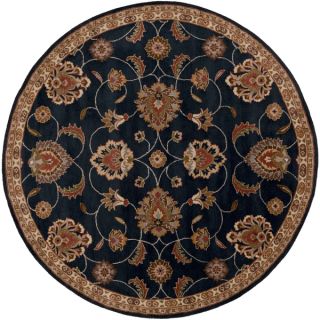 Hand tufted Caliban Ink Wool Traditional Floral Rug (6 Square)
