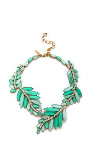 Oscar de la Renta Marquise Stone Resin Leaf Necklace