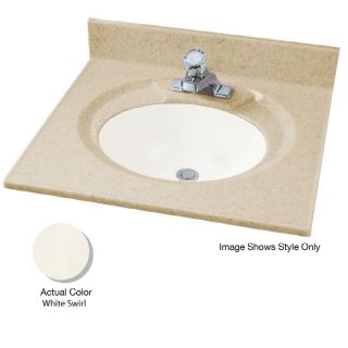 American Standard Astra Lav 61 in W x 22 in D White Swirl Cultured Marble Integral Single Sink Bathroom Vanity Top