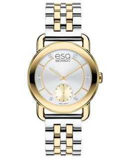 ESQ Movado Watch, Womens Swiss Classica Diamond Accent Two Tone
