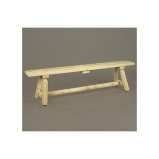 68" Outdoor Dining Natural Cedar Log Style Wooden Bench