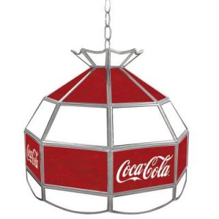 Trademark Global Coca Cola 16 in. Stained Glass Billiard Hanging Tiffany Light COKE 1600 CS