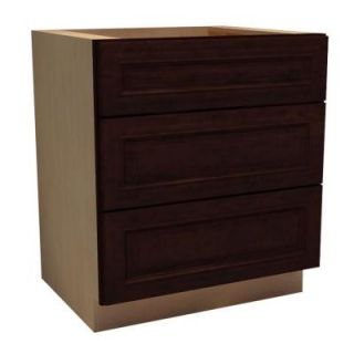 Home Decorators Collection 30x34.5x24 in. Somerset Assembled Base Cabinet with 3 Drawers in Manganite BD30 SMG