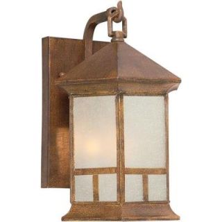 Talista 1 Light Outdoor Rustic Sienna Wall Lantern with Umber Linen Glass CLI FRT1038 01 41