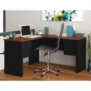 Bestar Somerville L Shaped Desk in Black and Tuscany Brown   45420 18