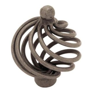 Liberty Forged Iron 1 5/8 in. Pewter Large Wire Swirl with Ball Top Cabinet Knob PN9012 AP C   Mobile