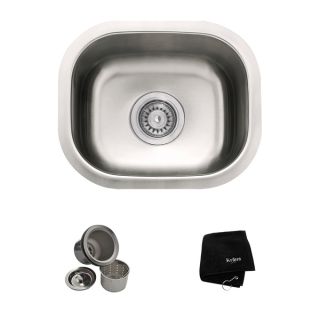 Kraus 15  inch Undermount Single Bowl Steel Kitchen Sink