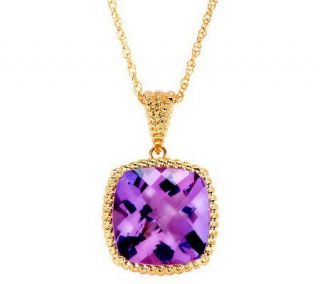 8.00 ct Brazilian Gemstone Rope Detail Pendant, 14K —