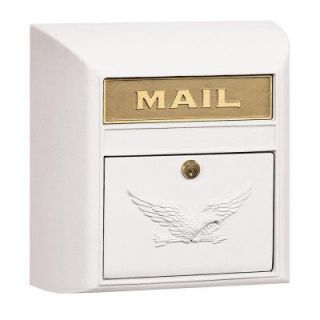 Salsbury Industries 4100 Series 14.5 in. W x 14.5 in. H x 6 in. D White Eagle Door Modern Mailbox 4150E WHT