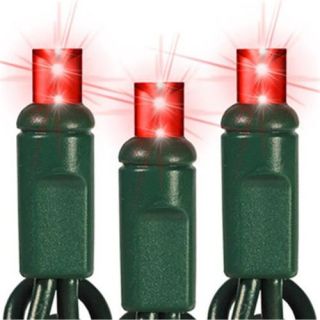 Queens of Christmas S 35MMRE 4G 5mm Conical Red Polka dot LED Lights with 4 inch Spacing and Green Wire