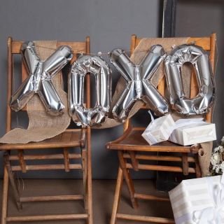 16 XOXO Balloon Kit, Silver