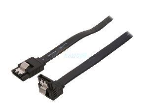 Rosewill RC 18" SA2 90 BK   18" Serial ATA Black Flat Cable with Locking Latch   Supports 3 Gbps & 1.5 Gbps Transfer Rates