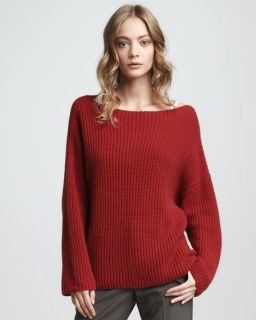 Vince Chunky Boat Neck Sweater, Crimson