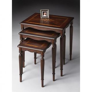 Set of 3 Accent Tables with Starburst Inlay   7197760
