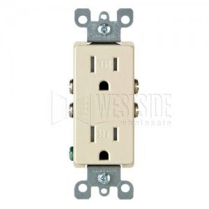 Leviton T5325 I Electrical Outlet, Duplex Receptacle, 15A Tamper Resistant with Quickwire   Ivory
