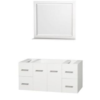 Wyndham Collection Centra 47 in. Vanity Cabinet with Mirror in White WCVW00948SWHCXSXXM36