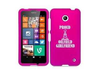 Nokia Lumia 630 635 Snap On 2 Piece Rubber Hard Case Cover Proud Oilfield Girlfriend (Hot Pink)
