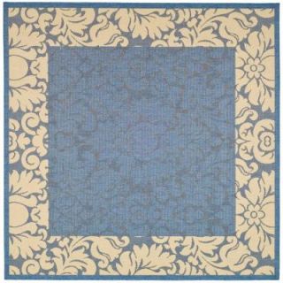 Safavieh Courtyard Blue/Natural 7 ft. 10 in. x 7 ft. 10 in. Square Indoor/Outdoor Area Rug CY2727 3103 8SQ