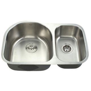 Kraus Stainless Steel 16 Gauge Undermount 30 Double Bowl Kitchen Sink