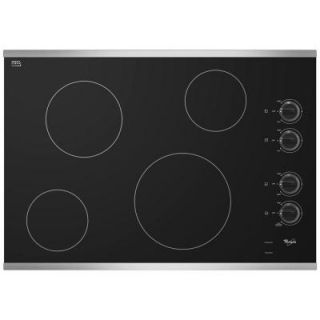 Whirlpool 30 in. Radiant Electric Cooktop in Stainless Steel with 4 Elements including an AccuSimmer Element W5CE3024XS