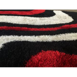 Lo La Hand Tufted Black/Red Area Rug by Rug Factory Plus