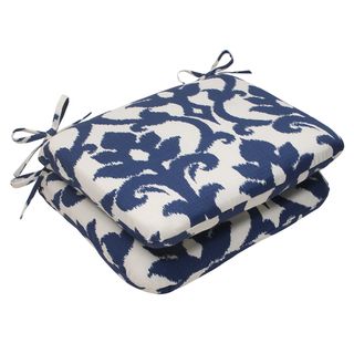 Pillow Perfect Bosco Polyester Navy Rounded Outdoor Seat Cushions (Set