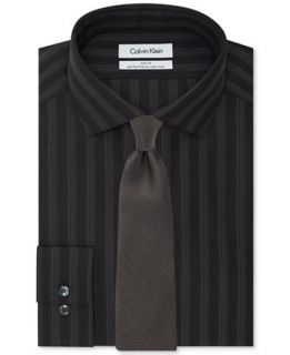 Calvin Klein STEEL Non Iron Slim Fit Smokey Quartz Stripe Dress Shirt