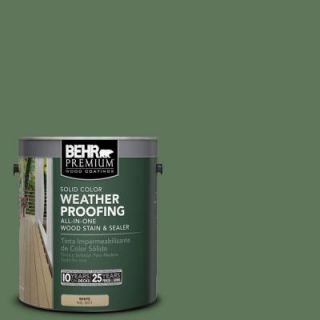 BEHR Premium 1 gal. #SC 126 Woodland Green Solid Color Weatherproofing All In One Wood Stain and Sealer 501301