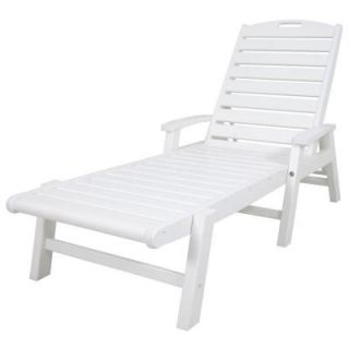Trex Outdoor Furniture Yacht Club Classic White Patio Stackable Chaise TXC2280CW