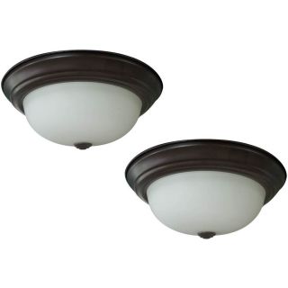 Project Source 2 Pack 13 in W Bronze LED Ceiling Flush Mount Light
