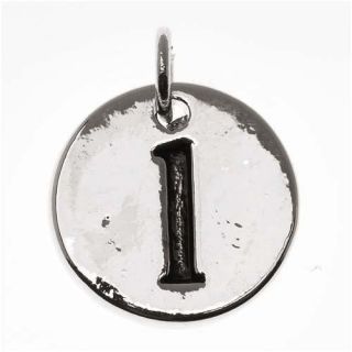 Lead Free Pewter, Round Alphabet Charm Lowercase Letter 'l' 13mm, 1 Piece, Silver Plated