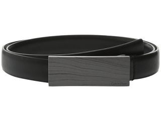 Calvin Klein 25mm Belt With Wood Grain Print On Plaque Buckle Black
