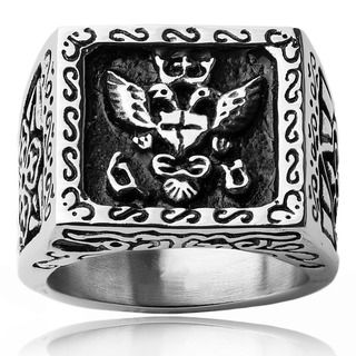 Stainless Steel Royal Empire Shield Ring