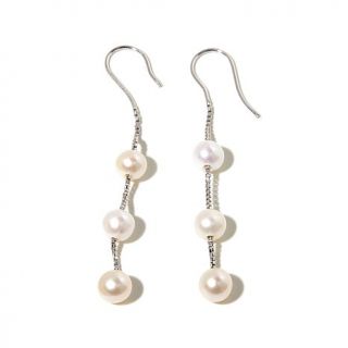 Imperial Pearls 5 6mm Cultured Freshwater Pearl Sterling Silver Linear Earrings   7856630