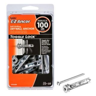 E Z Ancor Toggle Lock 100 Pan Head Self Drilling Heavy Duty Drywall Anchors with Screws (25 Pack) 25320