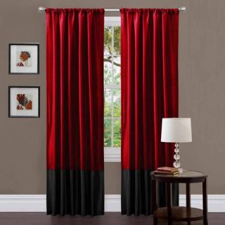 Milione Fiori Red/Black Window Curtains, Pair