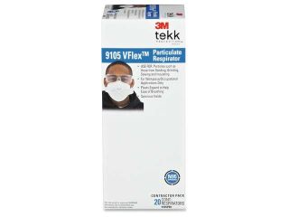 3M 9105PB1A Tekk Protection Vflex Pleated Respirator
