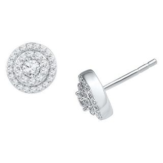 CT. T.W. White Diamond Flower Earring in Sterling Silver