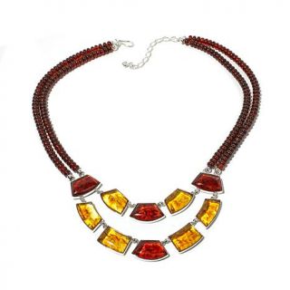 Jay King Amber Sterling Silver 20 1/4" Beaded Collar Necklace   7809601