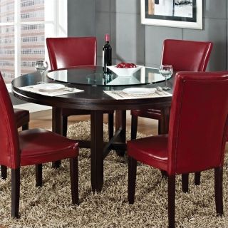 Steve Silver Company Hartford 62" Round Casual Dining Table in Dark Cherry   HF6262T
