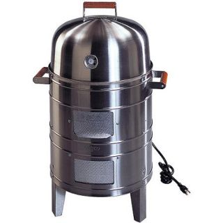 Meco Stainless Steel 1500 Watt Electric Water Smoker w/ 2 Levels Of Cooking