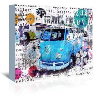Americanflat VW Pacific Graphic Art on Gallery Wrapped Canvas