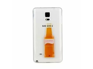 Samsung Galaxy Note4 N9001 Case, Liquid Case, Fashion Creative Aquarium Case 3D Flowing Cocktail Bottle Series Scratch Resistant Hybrid Case Liquid Design Glass Transparent Funny Slim Hard TPU Case